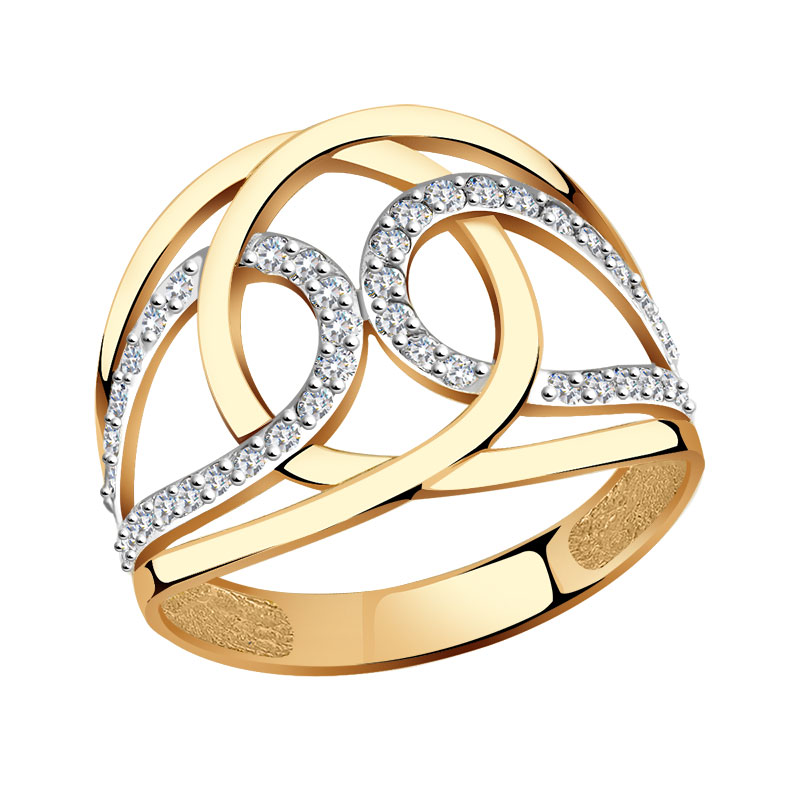 Золотое кольцо Красносельский ювелир РКд3802 с фианитом
