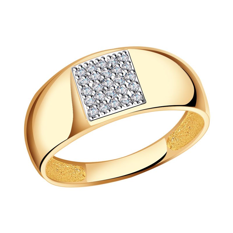 Золотое кольцо Красносельский ювелир РКд3928 с фианитом