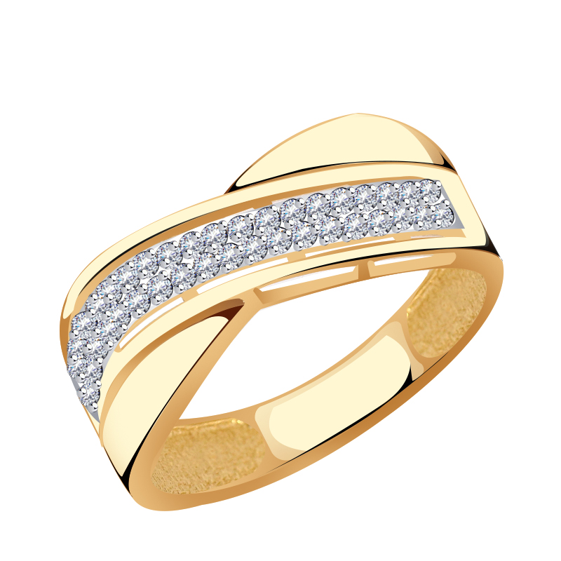 Золотое кольцо Красносельский ювелир РКд4003 с фианитом