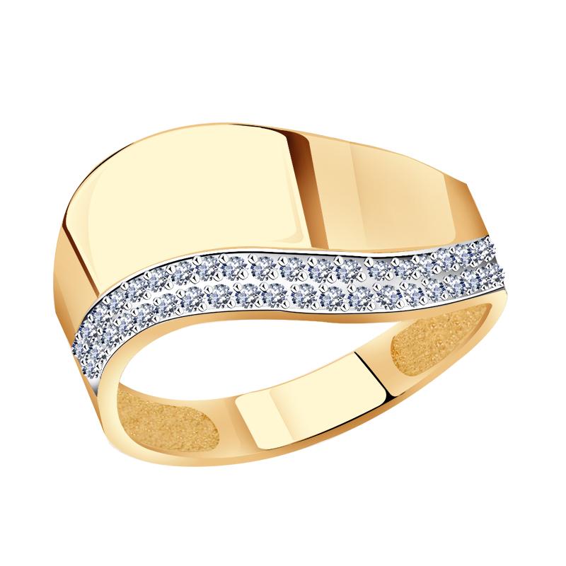 Золотое кольцо Красносельский ювелир РКд4046 с фианитом
