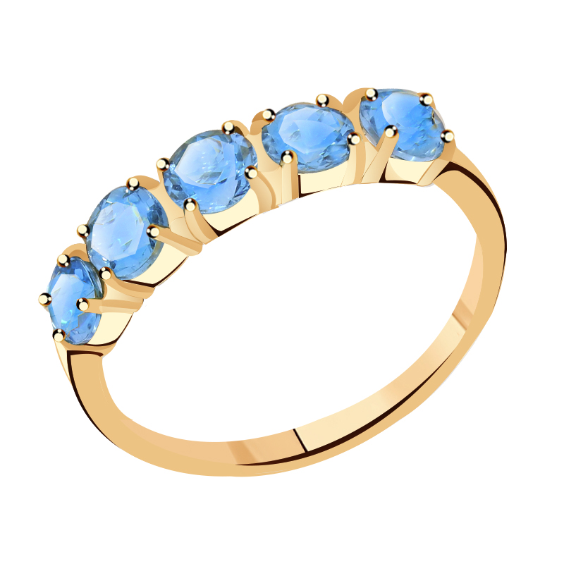 Золотое кольцо Гиалит Т01-0130-Т с топазом