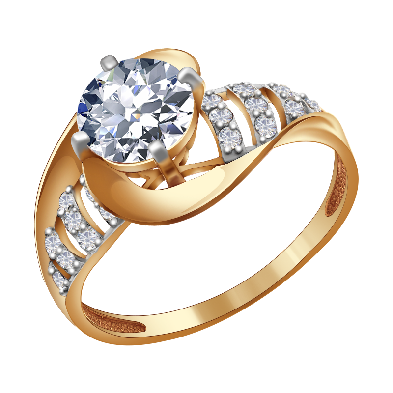 Золотое кольцо Александра к779-62ск с Swarovski