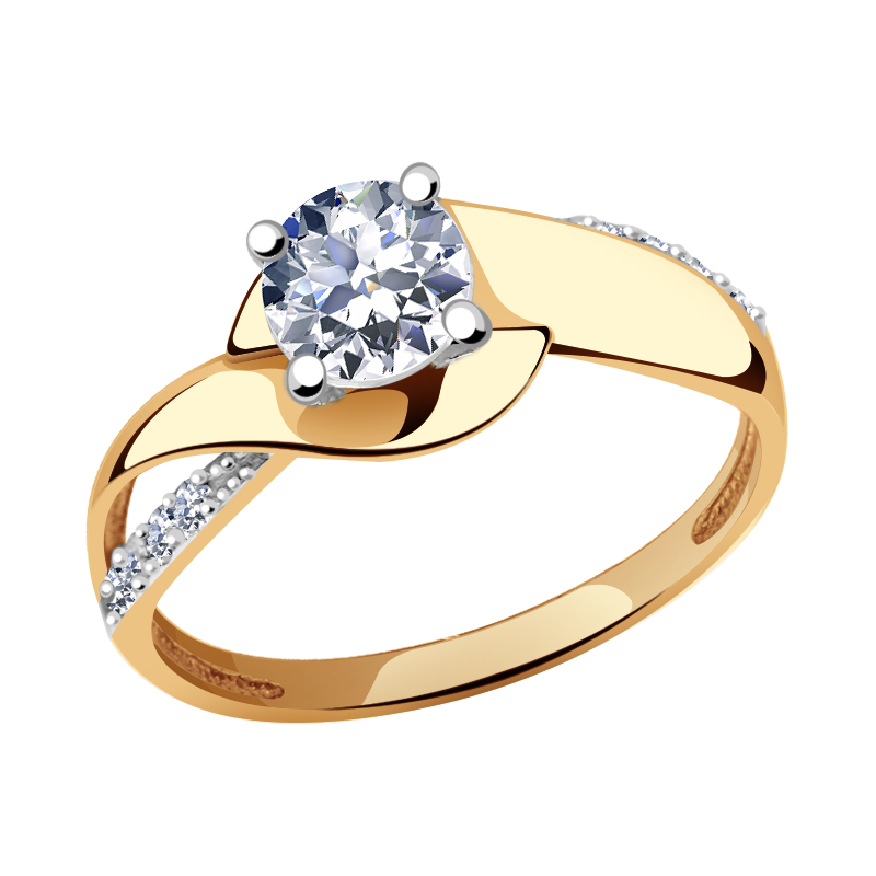 Золотое кольцо Александра к781-62ск с Swarovski