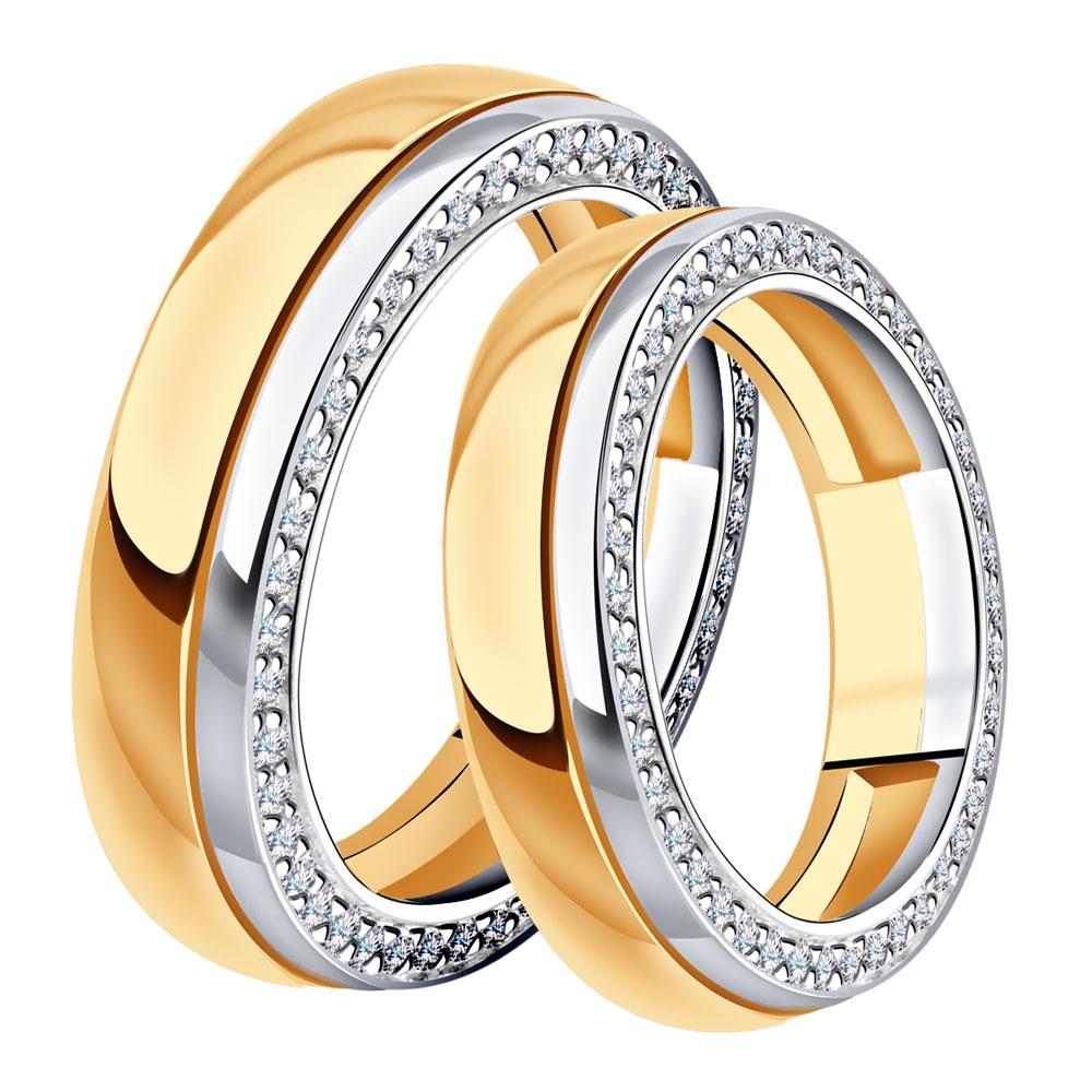 Золотое обручальное кольцо 4 мм Александра с бриллиантом к889сбк