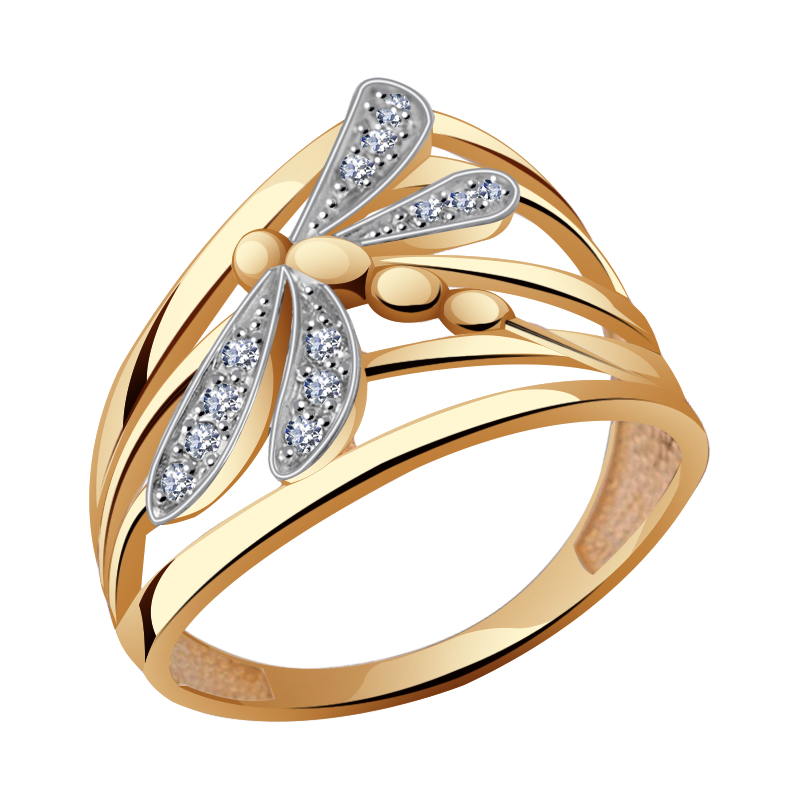 Золотое кольцо Александра кл1473ск с фианитом