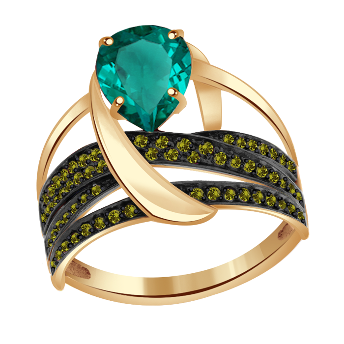 Золотое кольцо Александра кл2076-13ск-са с фианитом и кварцем