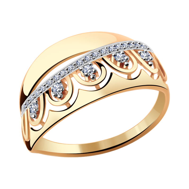 Золотое кольцо Александра кл2097ск с фианитом