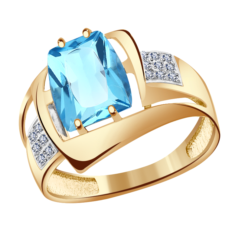 Золотое кольцо Александра кл2127-63ск с топазом и фианитом