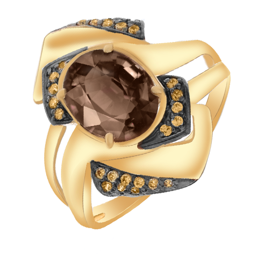 Золотое кольцо Александра кл2226-4ск с фианитом и раухтопазом