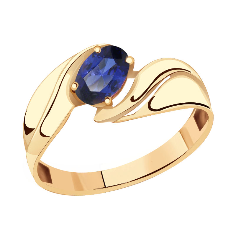 Золотое кольцо Александра кл2264-27ск с гидротермальным сапфиром