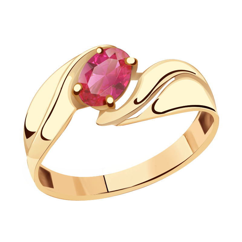 Золотое кольцо Александра кл2264-30ск с рубиновым корундом