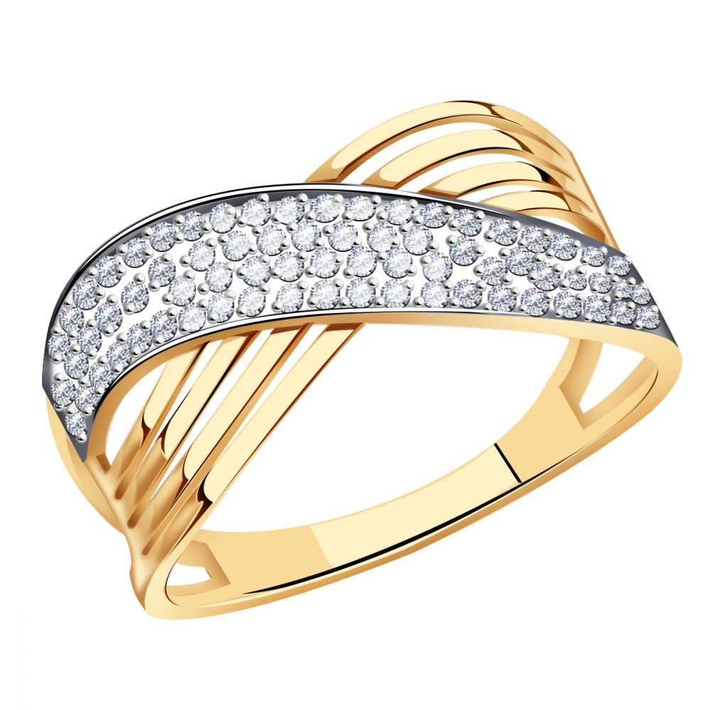 Золотое кольцо Александра кл2286ск с фианитом
