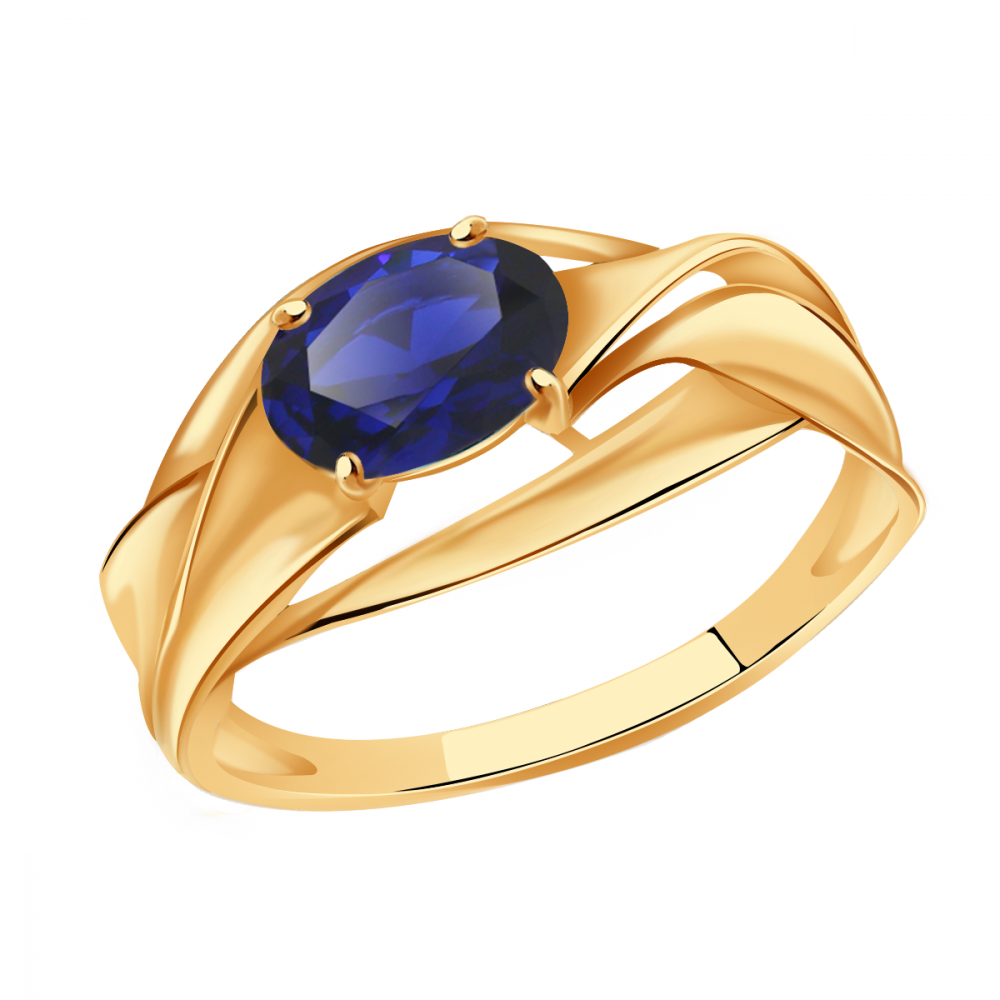 Золотое кольцо Александра кл2819-27ск с гидротермальным сапфиром