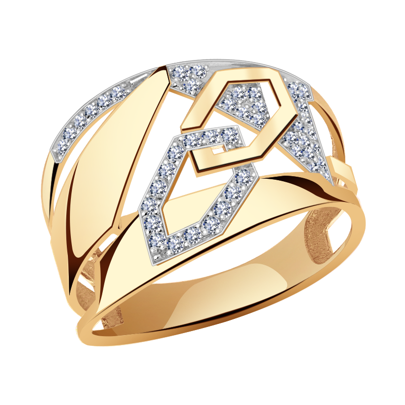 Золотое кольцо Александра кл2942ск с фианитом