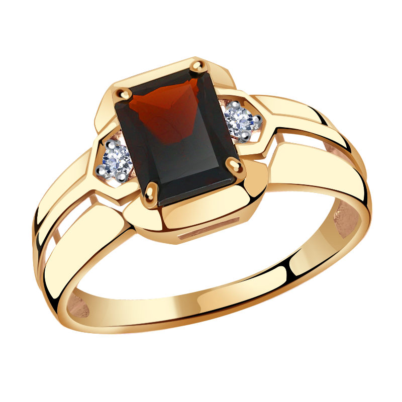 Золотое кольцо Александра кл2953-2ск с фианитом и гранатом