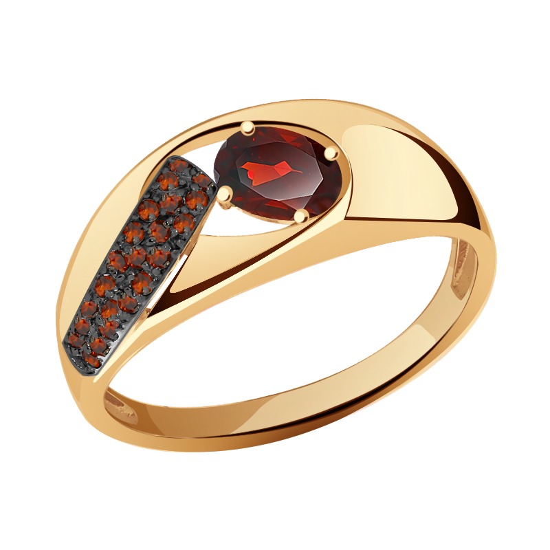 Золотое кольцо Александра кл2977-2ск-к с фианитом и гранатом