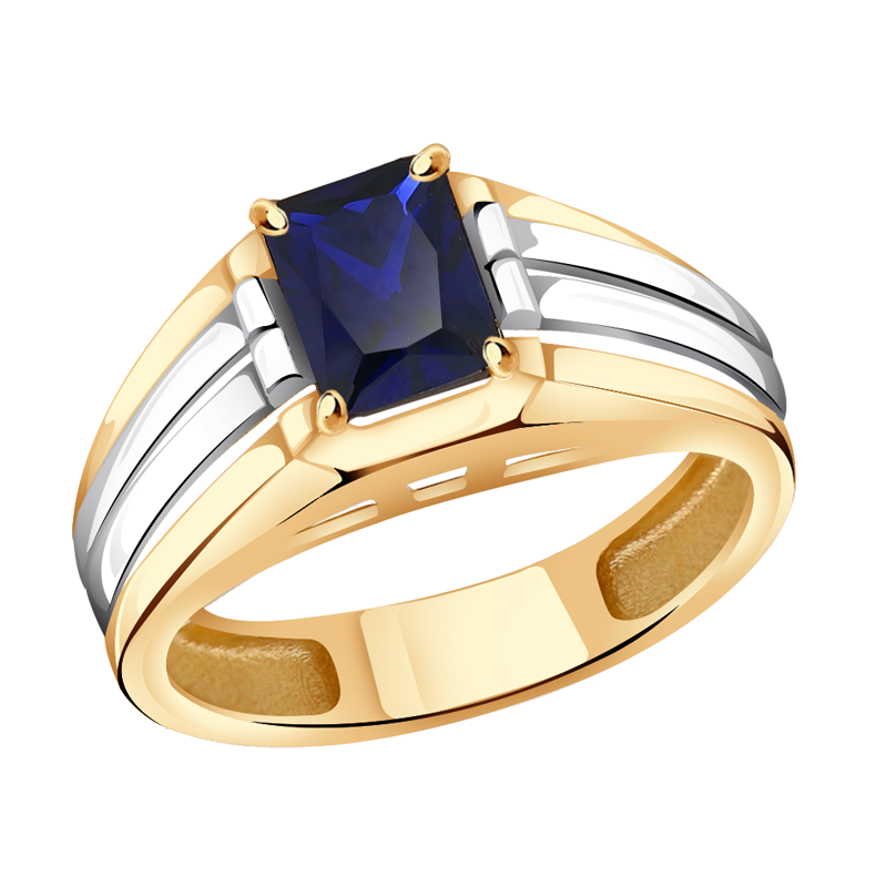 Золотое кольцо Александра кл3666-27сбк с сапфировым корундом