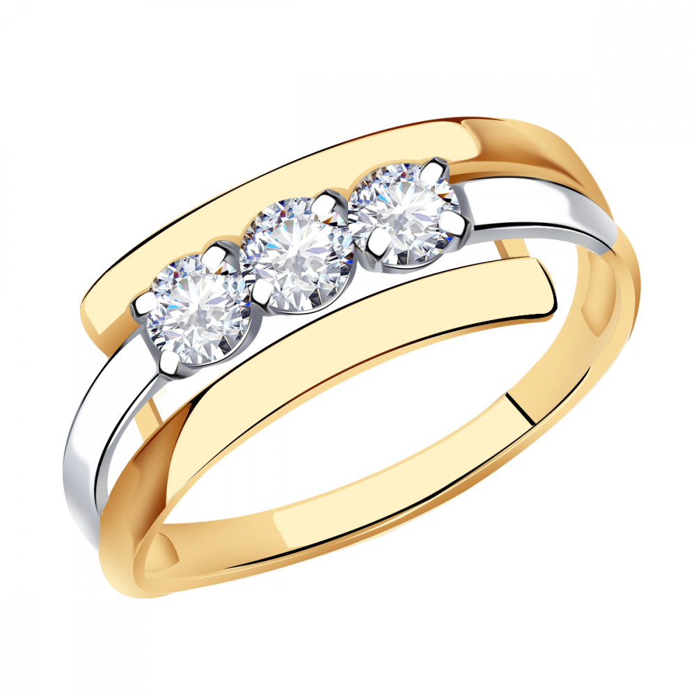 Золотое кольцо Александра кл3695-62сбк с Swarovski