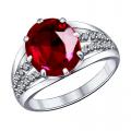 Серебряное кольцо SOKOLOV 84010006 с фианитом и рубиновым корундом