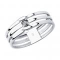 Серебряное кольцо SOKOLOV 87010024 с бриллиантом