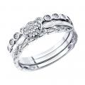 Серебряное кольцо SOKOLOV 94011705 с фианитом и эмалью