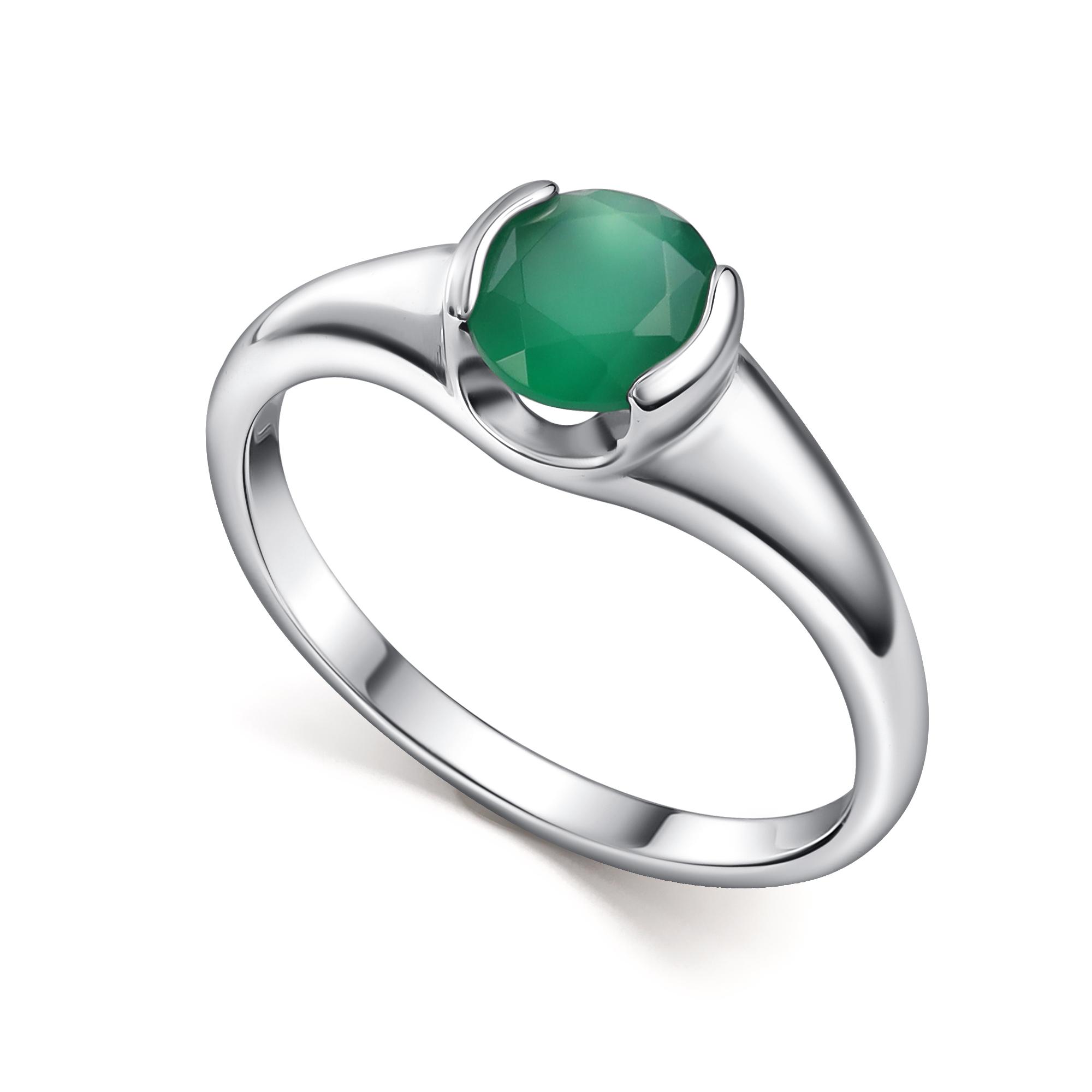 Серебряное кольцо АЛЬКОР 01-5152/00АГ-00 с агатом