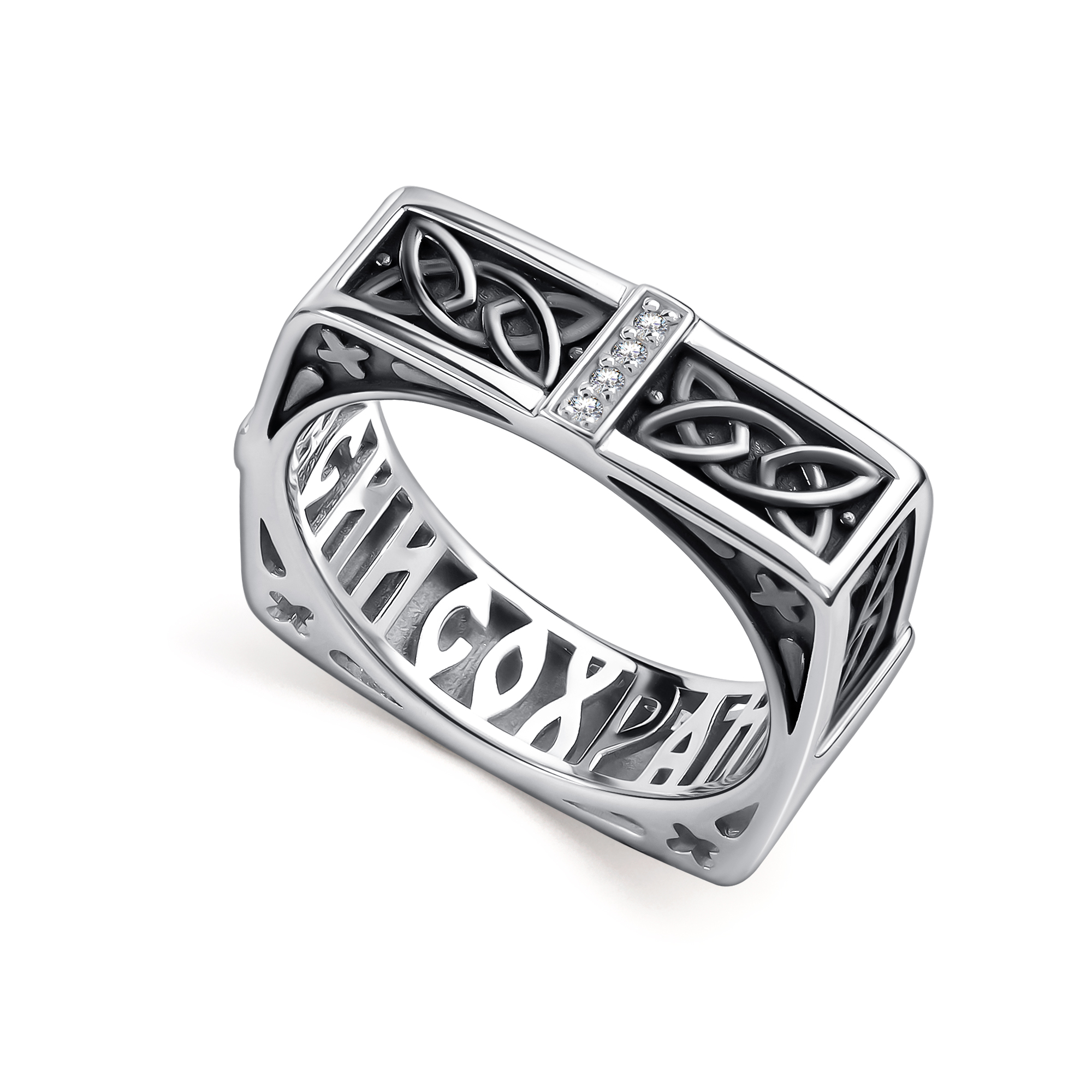 Серебряное кольцо АЛЬКОР 01-5318/0КЦ1-17 с фианитом