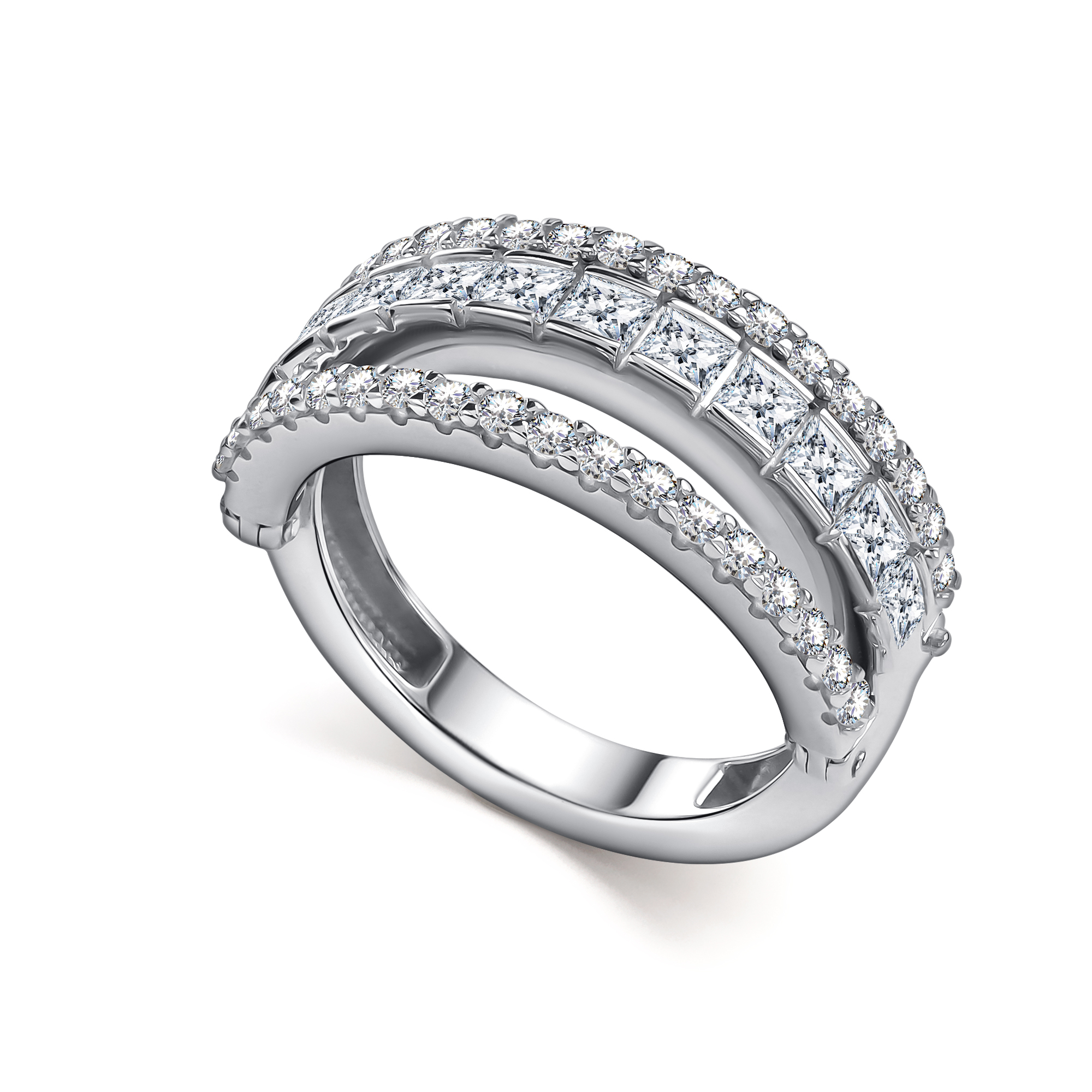 Серебряное кольцо АЛЬКОР 01-5332/00КЦ-00 с фианитом