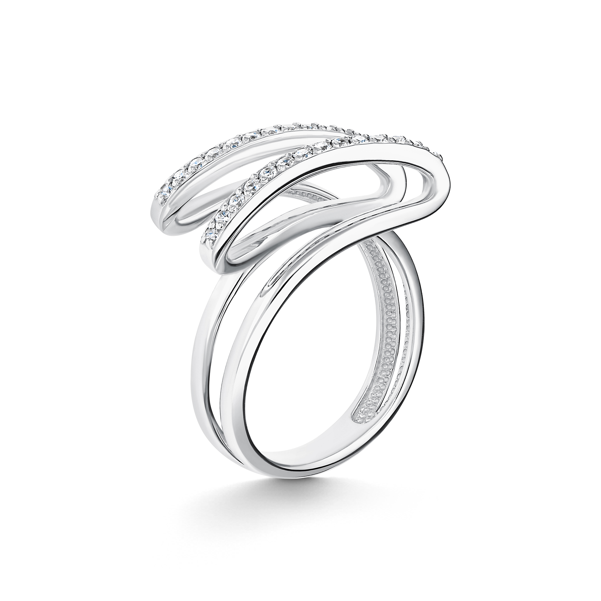 Серебряное кольцо АЛЬКОР 01-5569/00КЦ-00 с фианитом