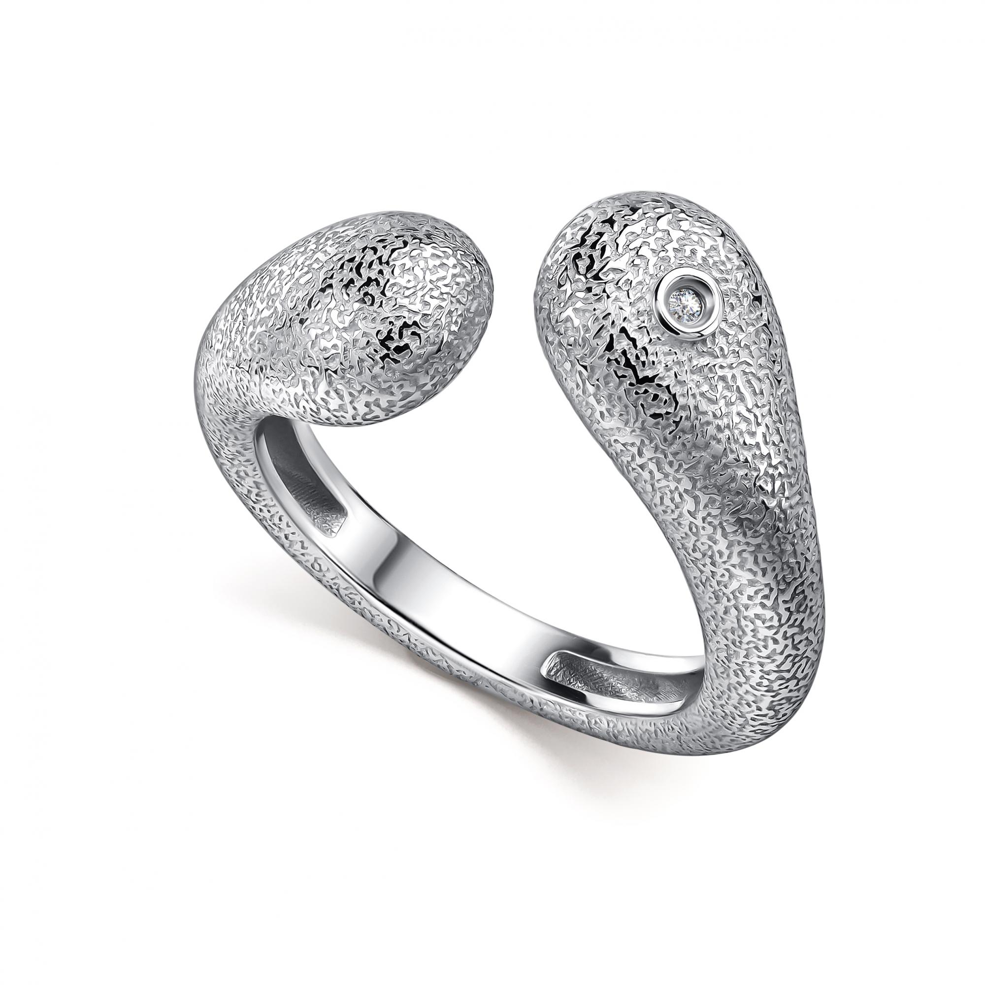 Серебряное кольцо АЛЬКОР 01-5573/000Б-00 с бриллиантом