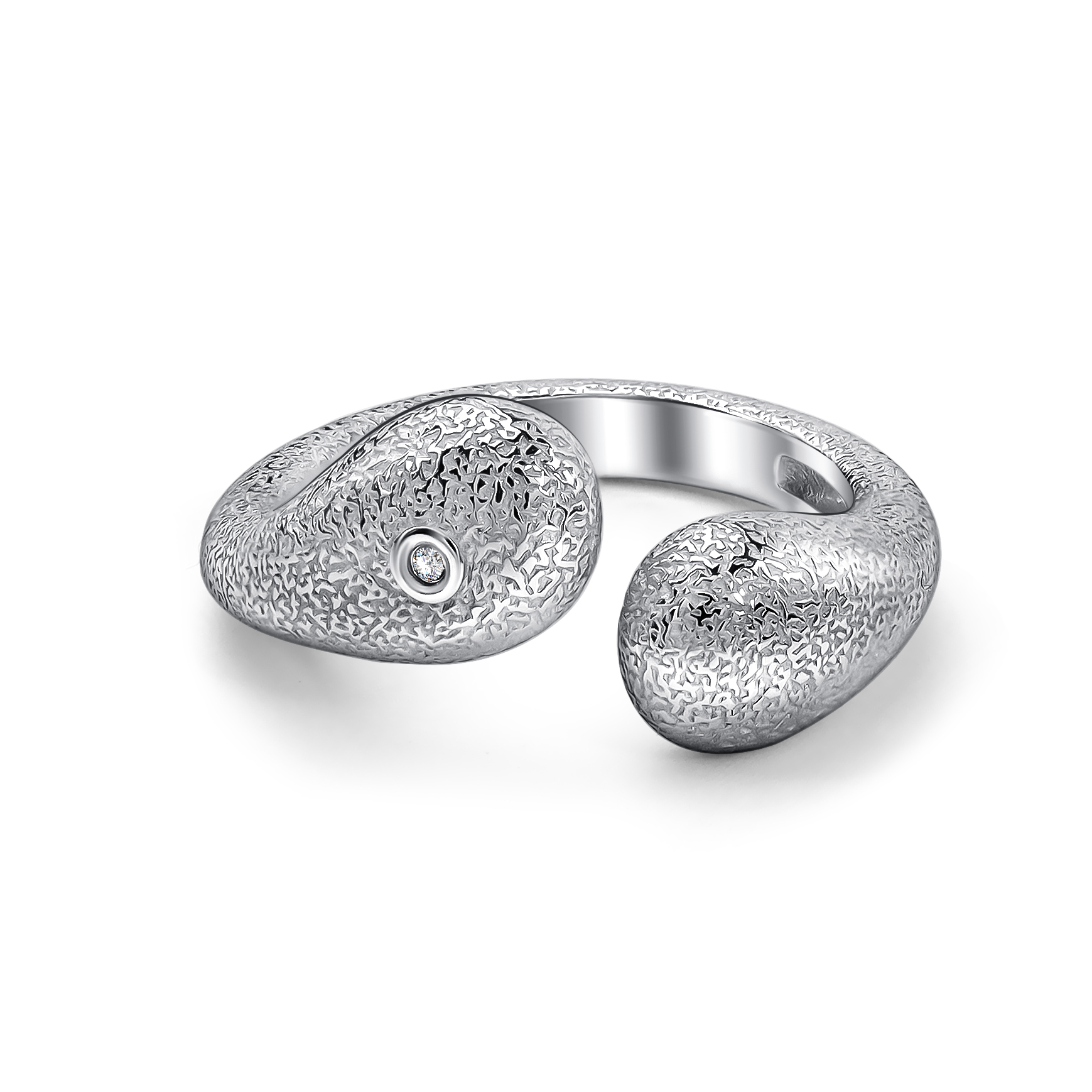 Серебряное кольцо АЛЬКОР 01-5573/000Б-00 с бриллиантом