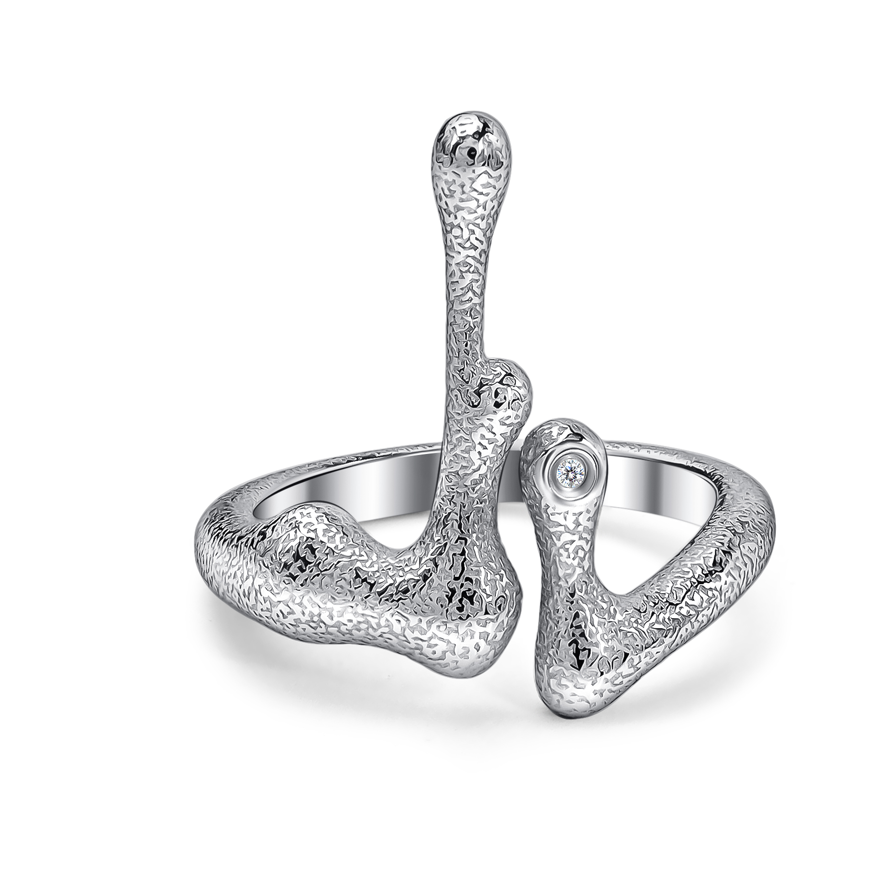 Серебряное кольцо АЛЬКОР 01-5575/000Б-00 с бриллиантом