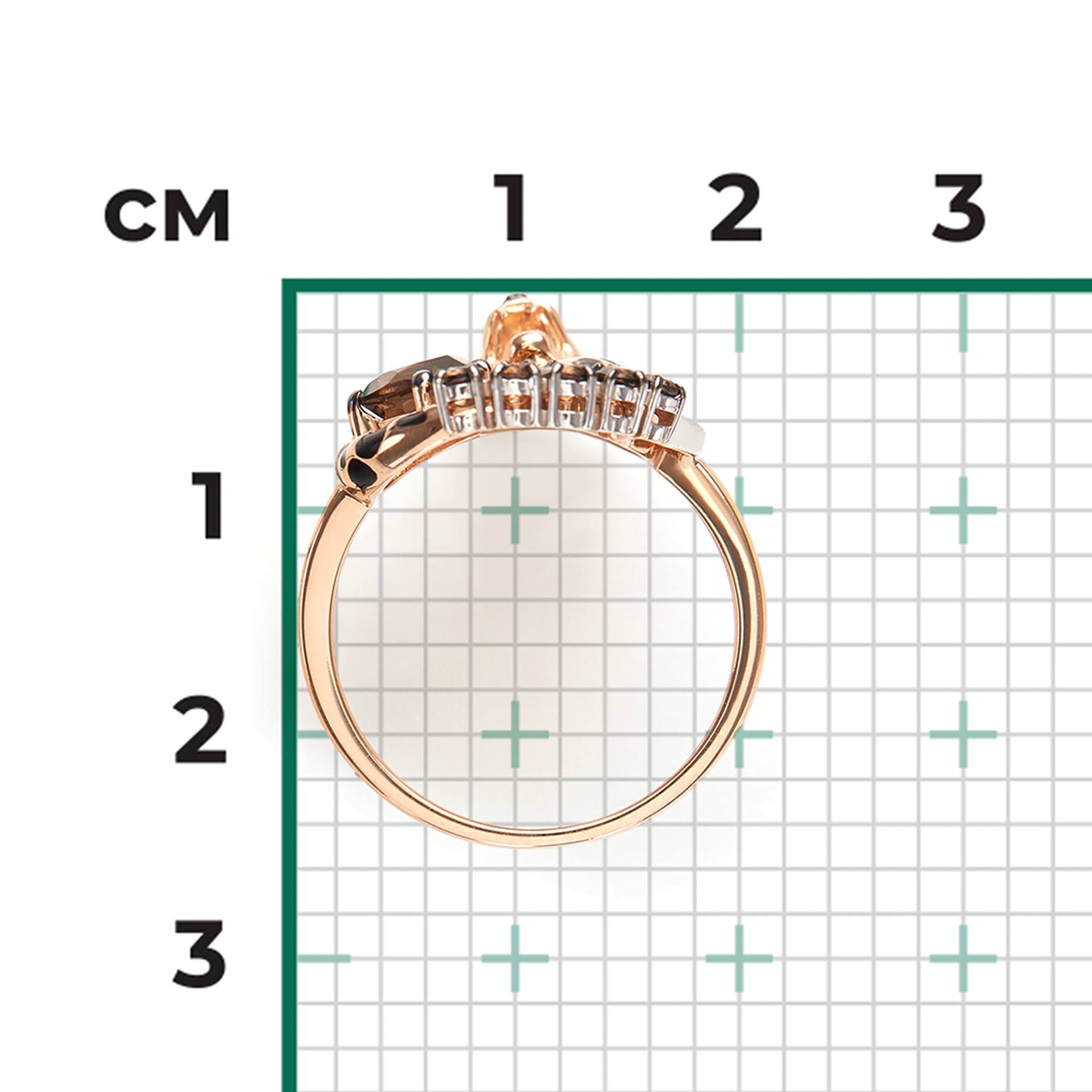 Золотое кольцо Platina 01-5883-00-202-1111 с кварцем и эмалью