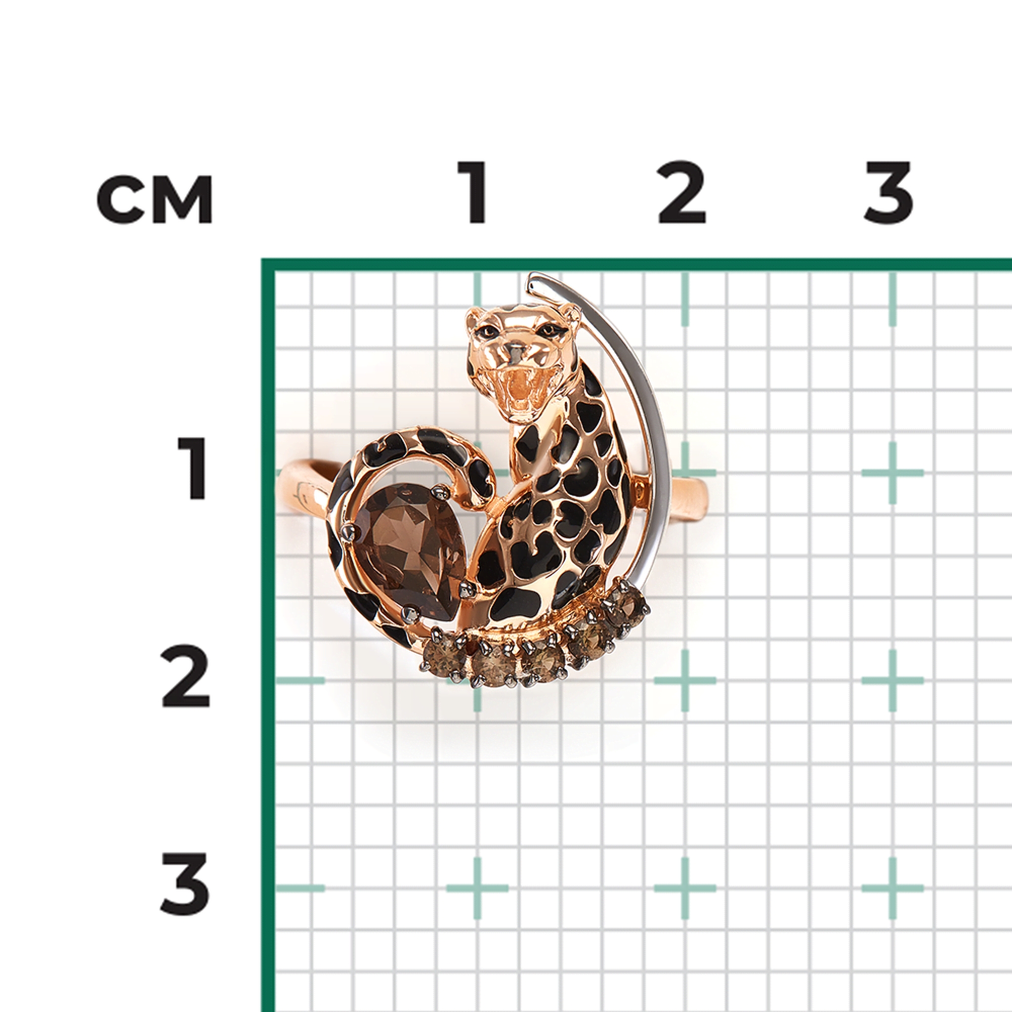 Золотое кольцо Platina 01-5883-00-202-1111 с кварцем и эмалью