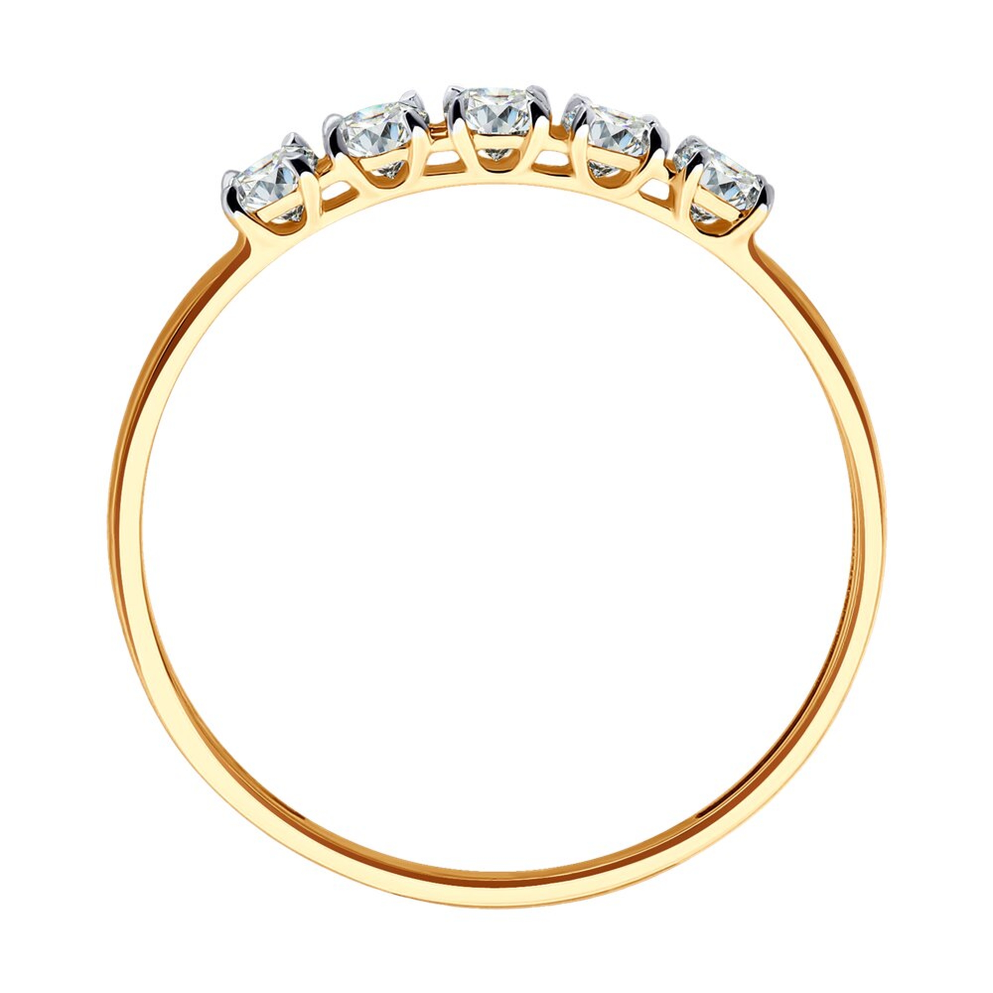 Золотое кольцо SOKOLOV 019456 с фианитом