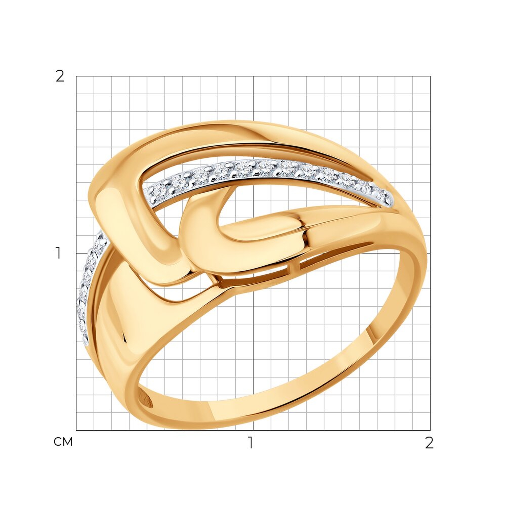 Золотое кольцо SOKOLOV 019809 с фианитом