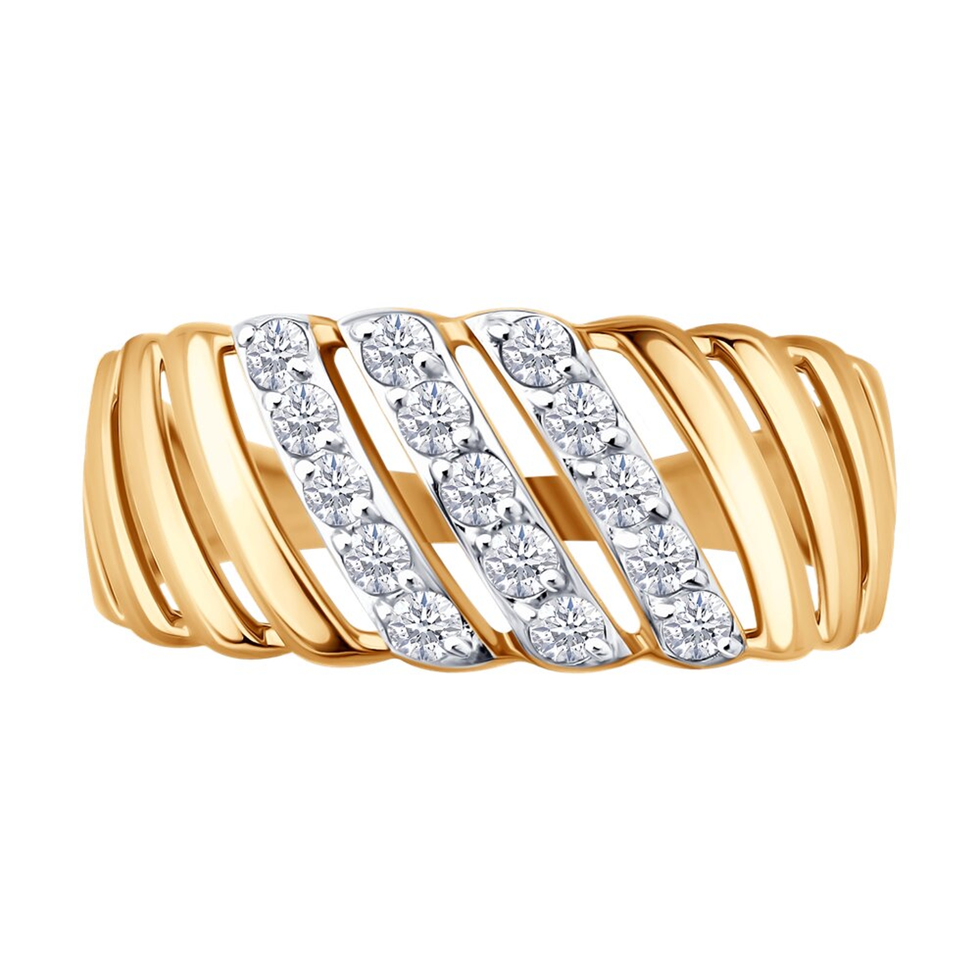 Золотое кольцо SOKOLOV 019810 с фианитом