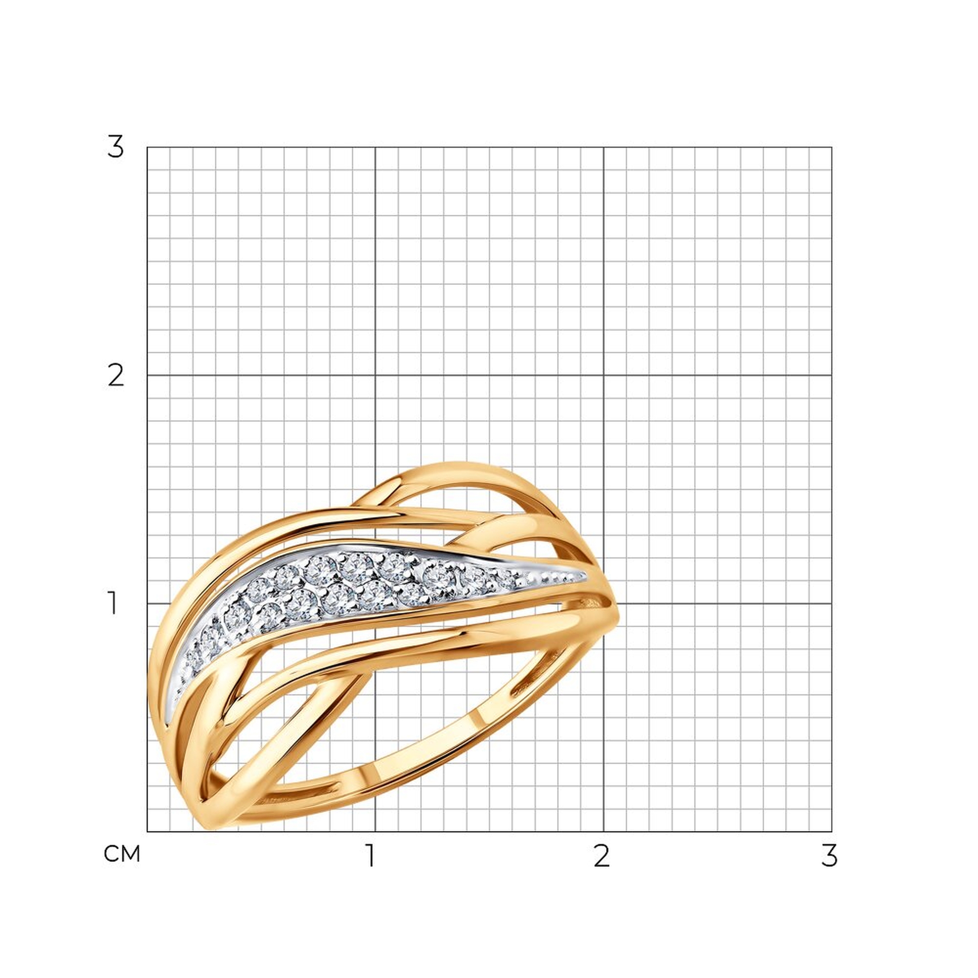 Золотое кольцо SOKOLOV 019817 с фианитом