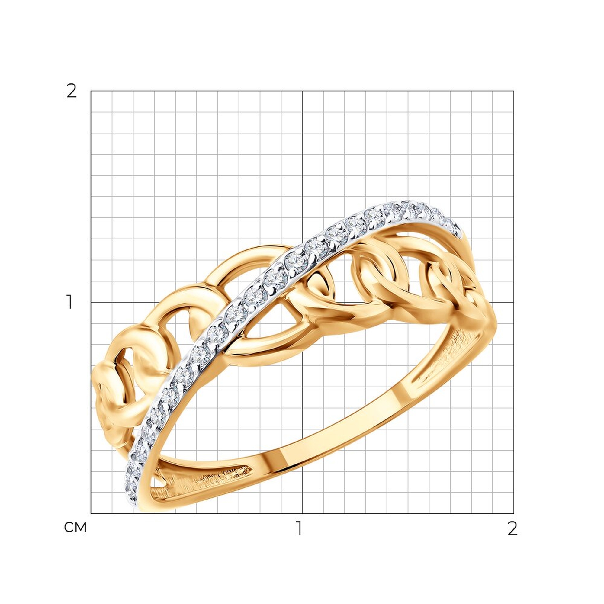 Золотое кольцо SOKOLOV 019824 с фианитом