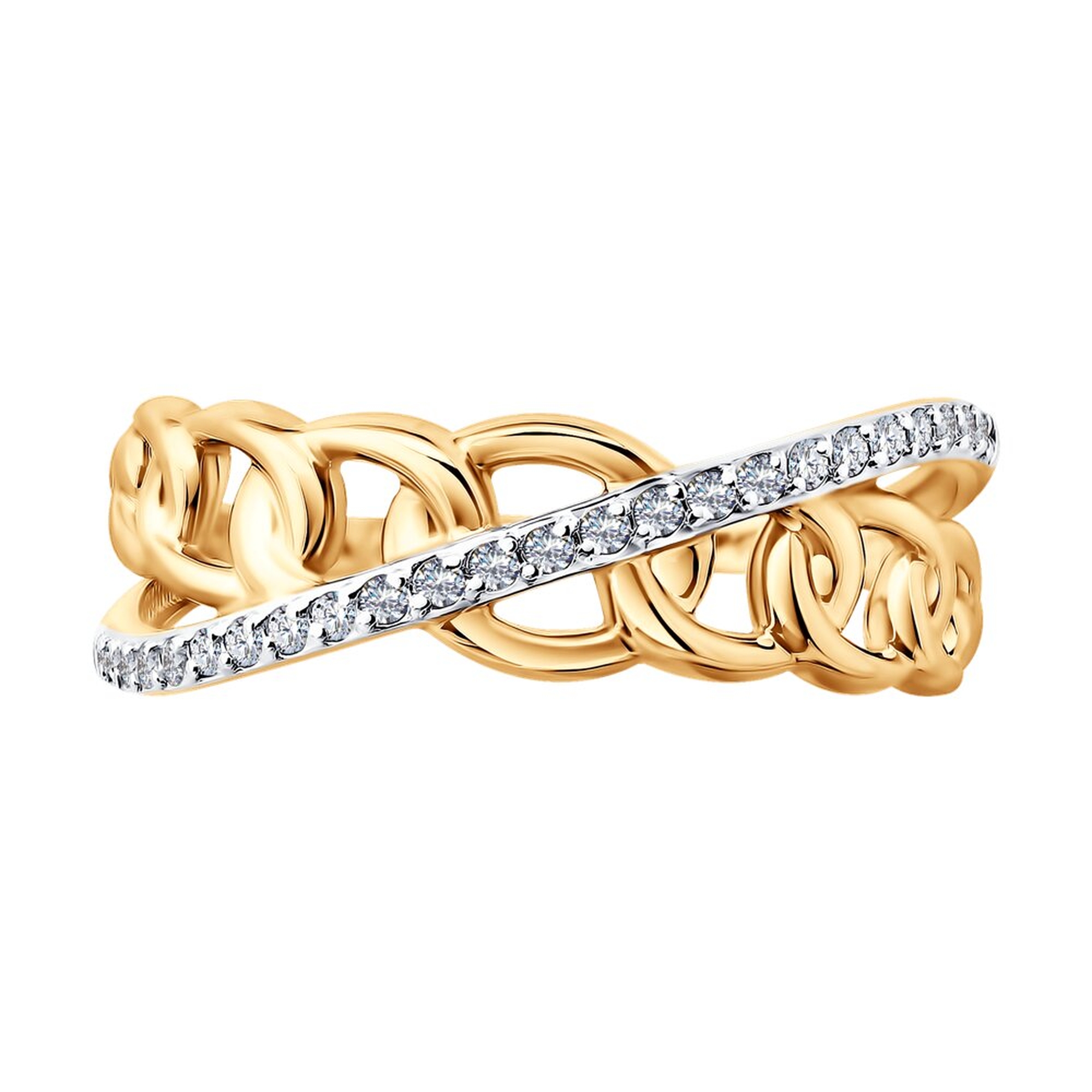 Золотое кольцо SOKOLOV 019824 с фианитом