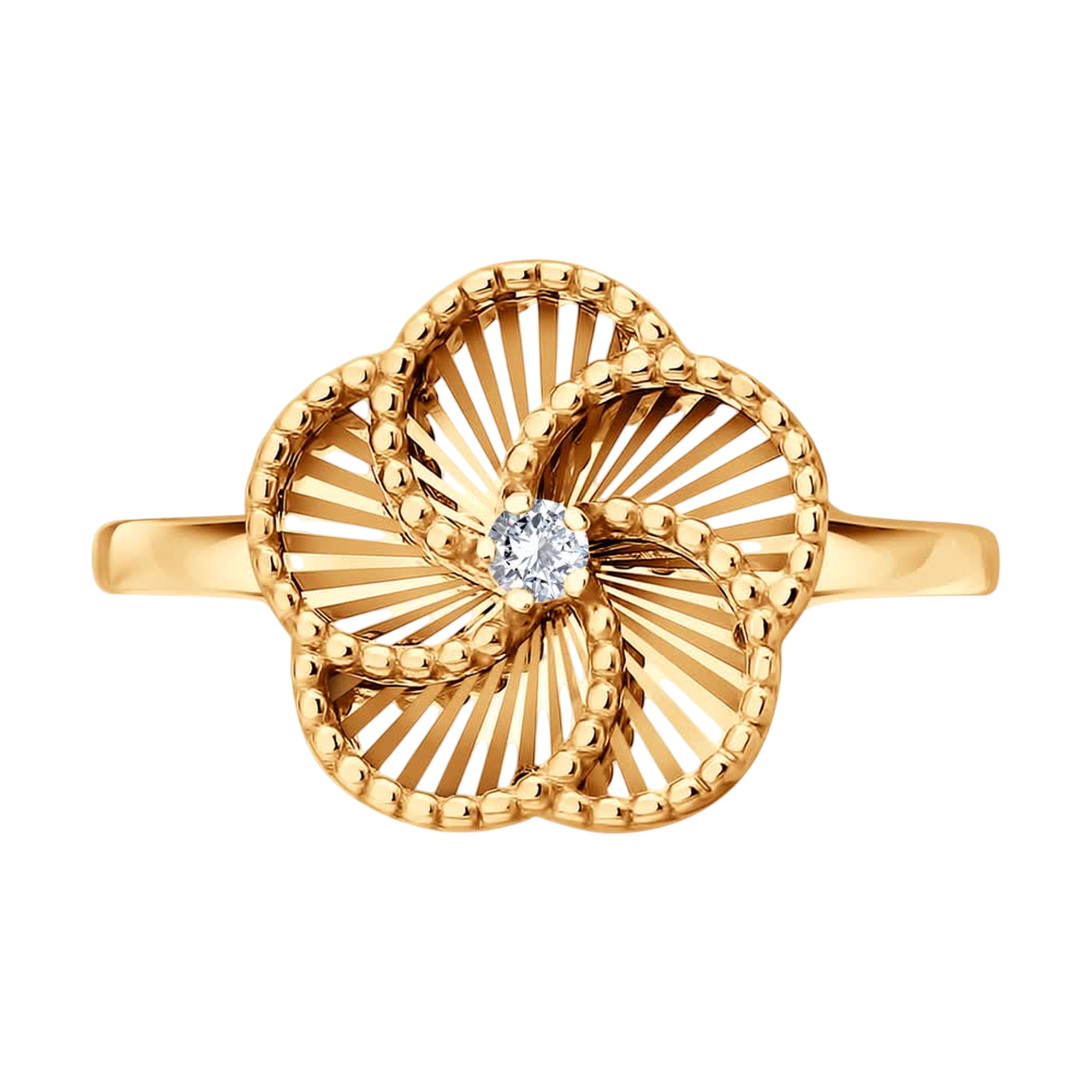 Золотое кольцо SOKOLOV 019830 с фианитом