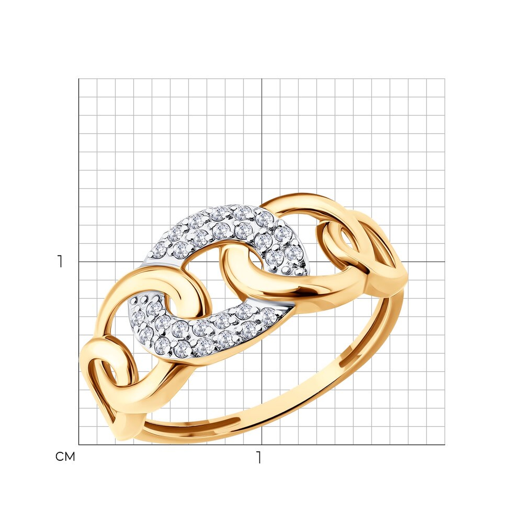 Золотое кольцо SOKOLOV 019833 с фианитом