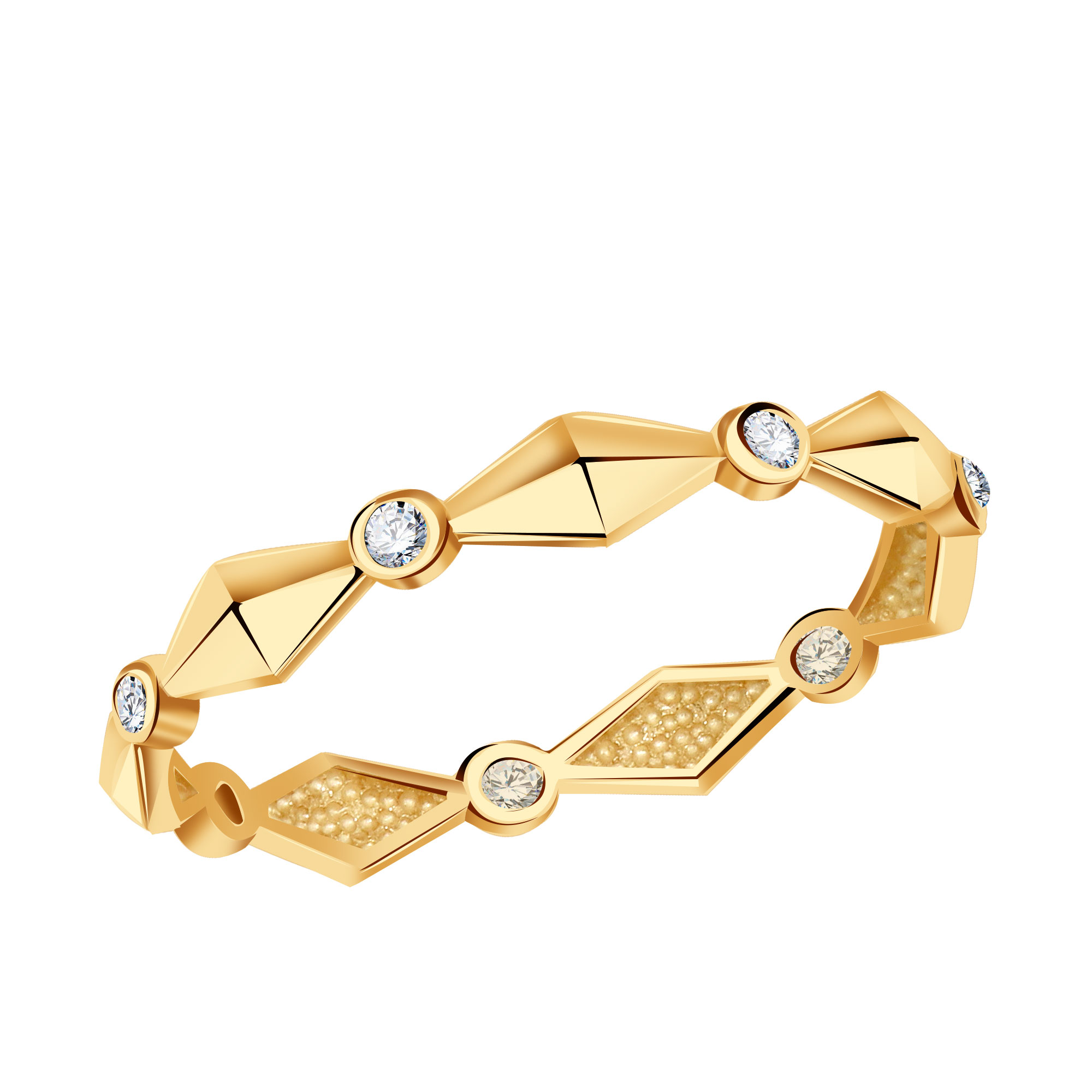 Золотое кольцо ТД Эстет 01К1114829S с фианитом