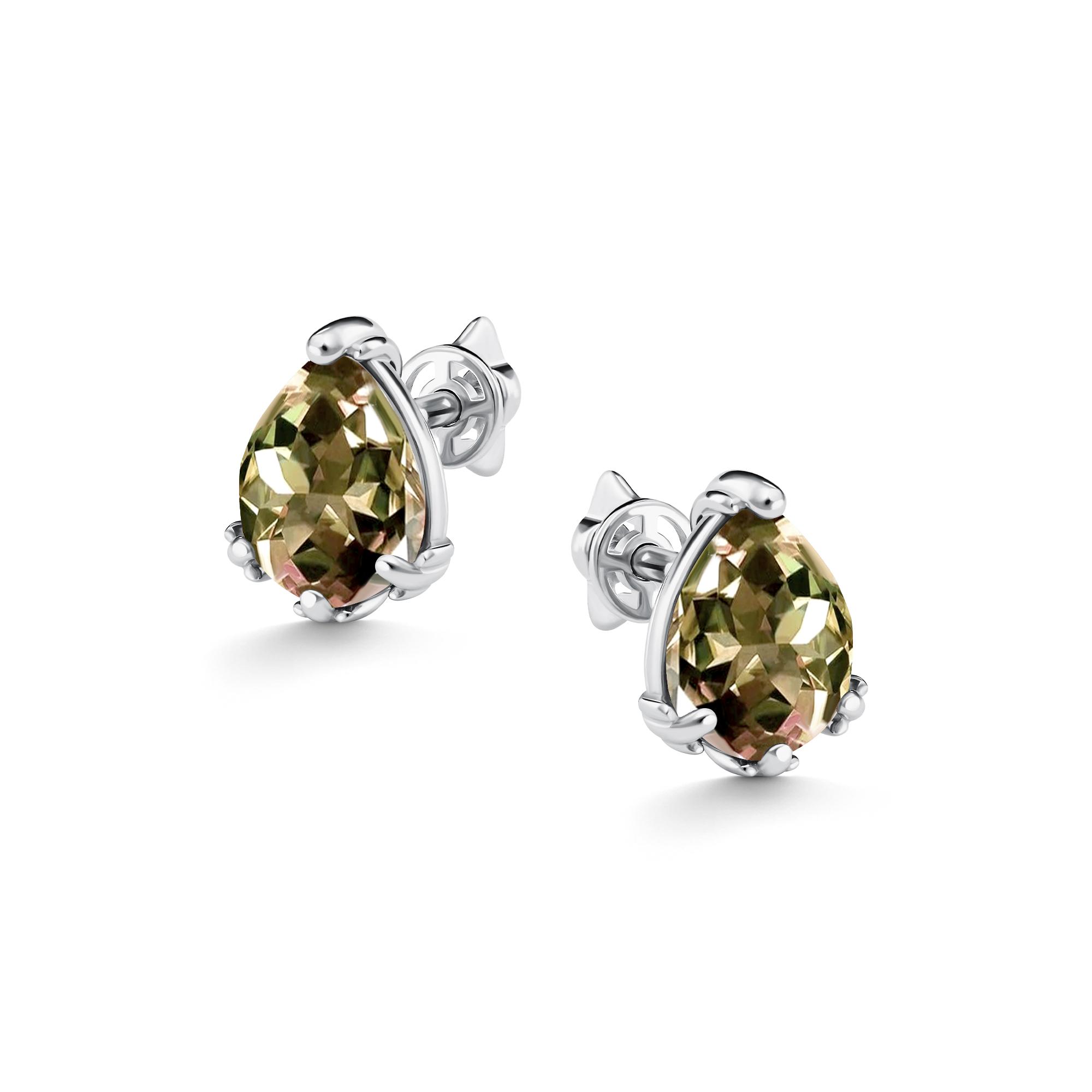 Серебряные серьги АЛЬКОР 02-5514/00СТ-00 с султанитом