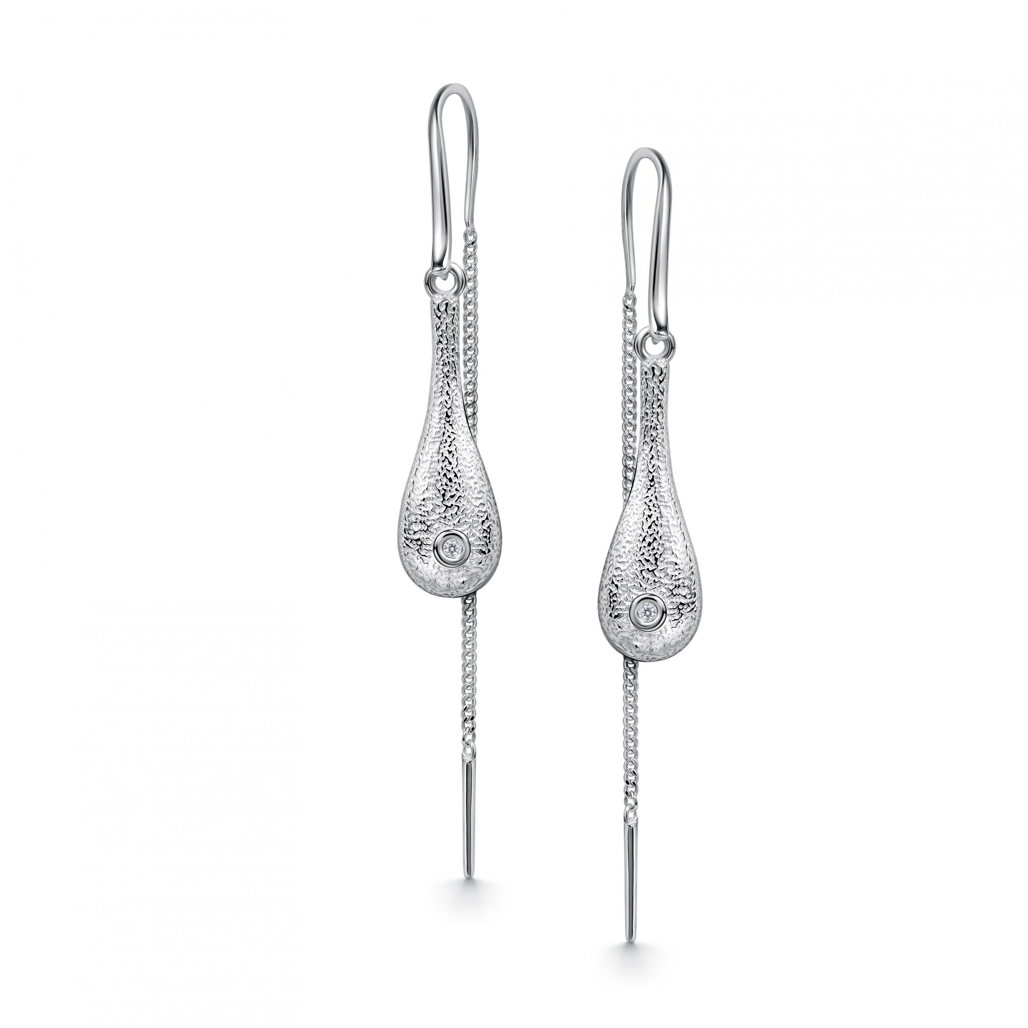 Серебряные серьги АЛЬКОР 02-5573/000Б-00 с бриллиантом