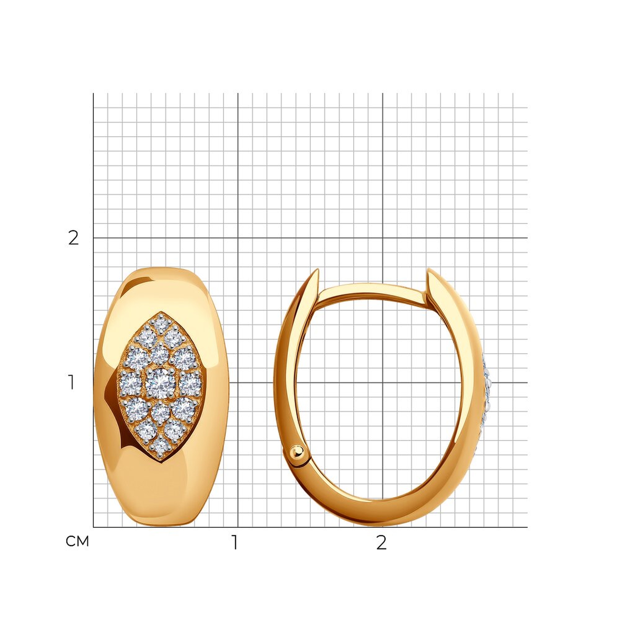 Золотые серьги SOKOLOV 0200289 с фианитом
