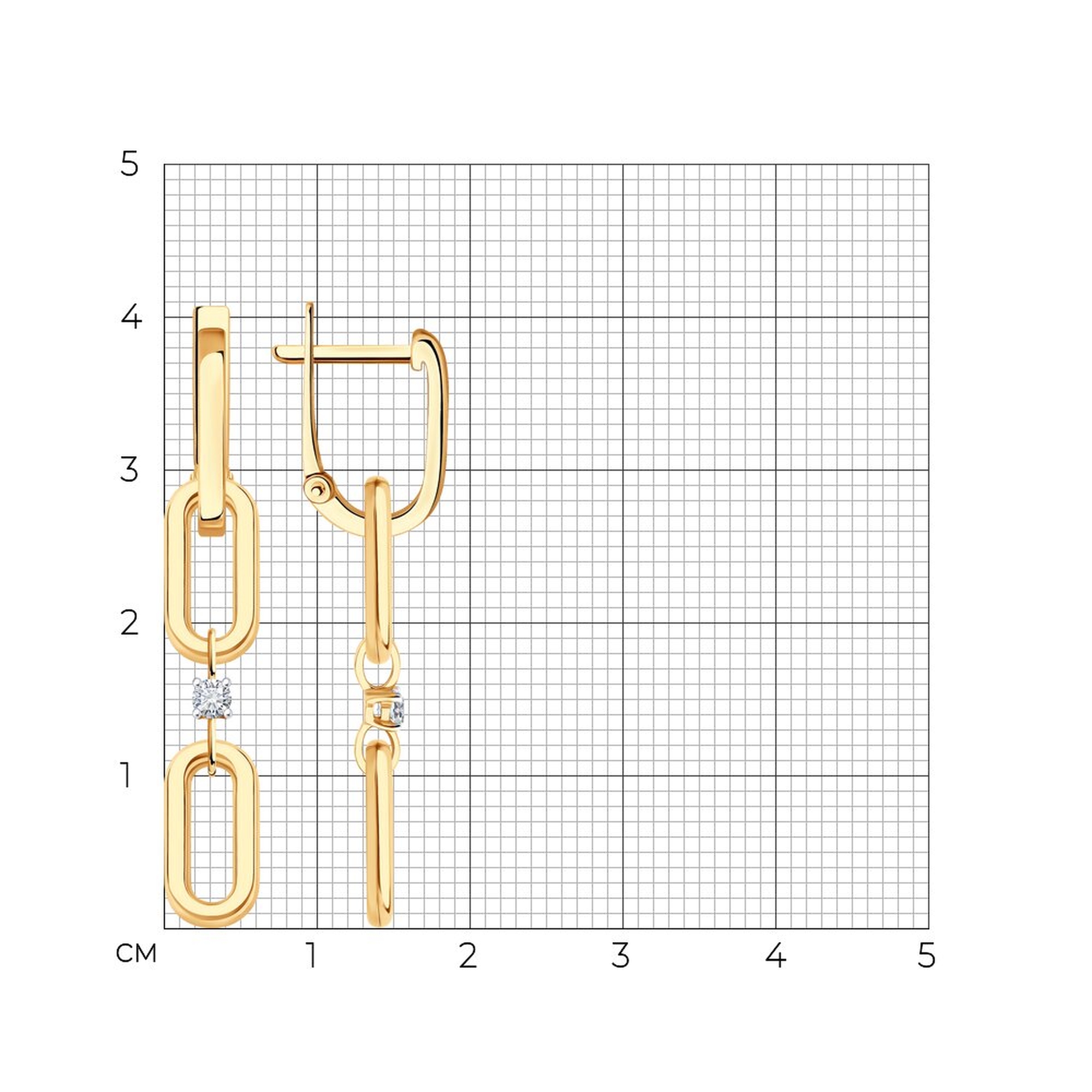 Золотые серьги SOKOLOV 0200500 с фианитом