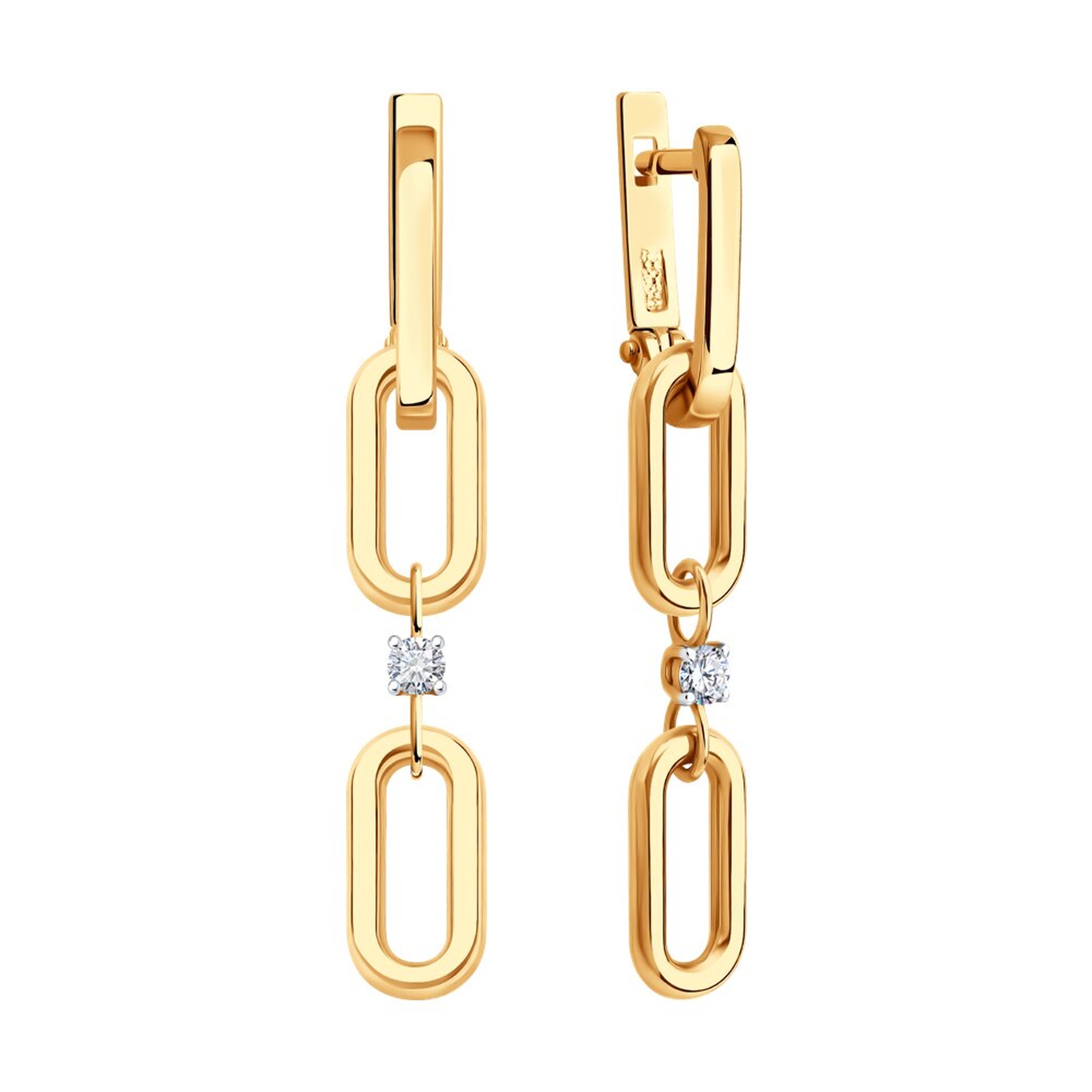 Золотые серьги SOKOLOV 0200500 с фианитом