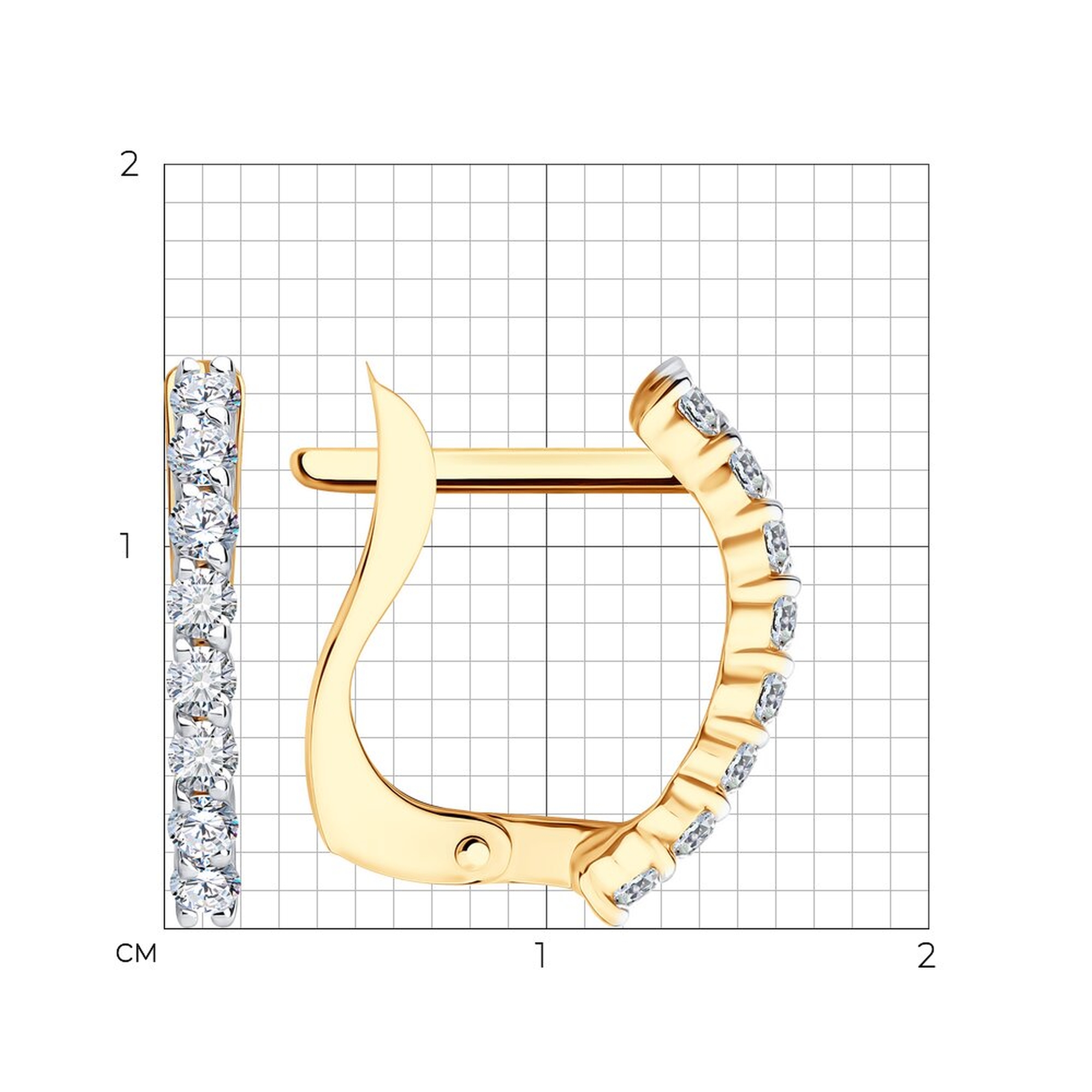 Золотые серьги SOKOLOV 0200511 с фианитом