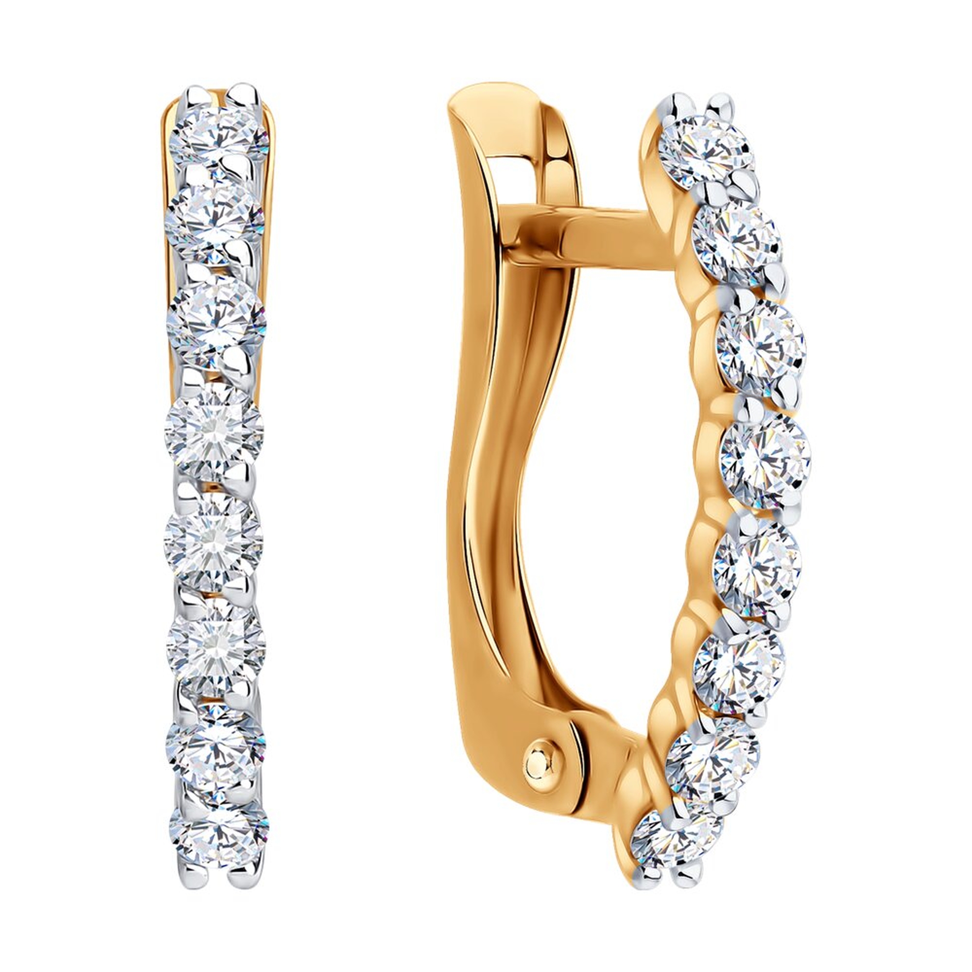 Золотые серьги SOKOLOV 0200511 с фианитом